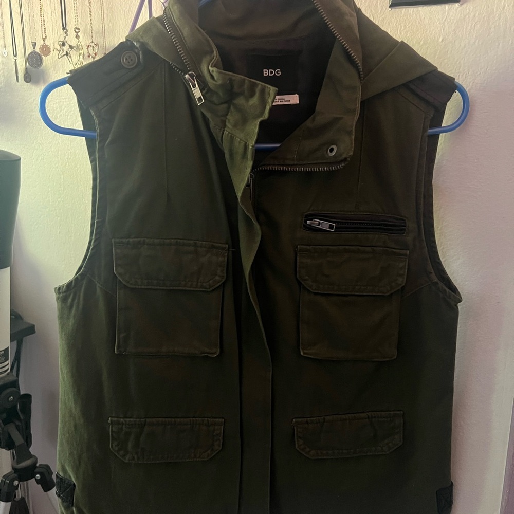 BDG Men's Dark Green Tactical Vest